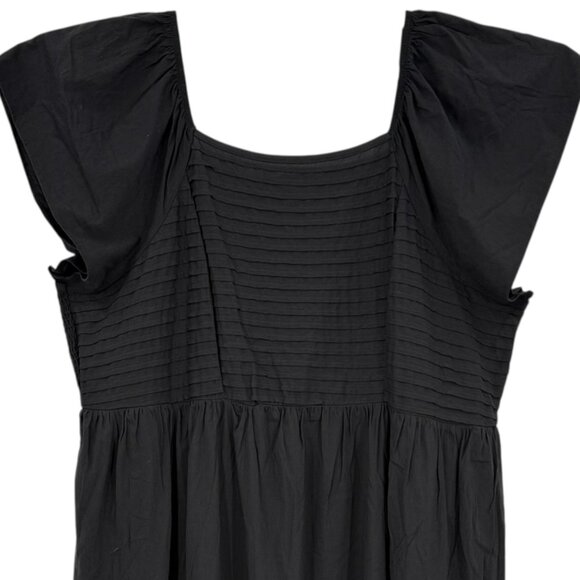 Terra & Sky Women Pullover Flutter Sleeve Black Midi Dress Plus 4X (28W-30W) NWT - Picture 4 of 11